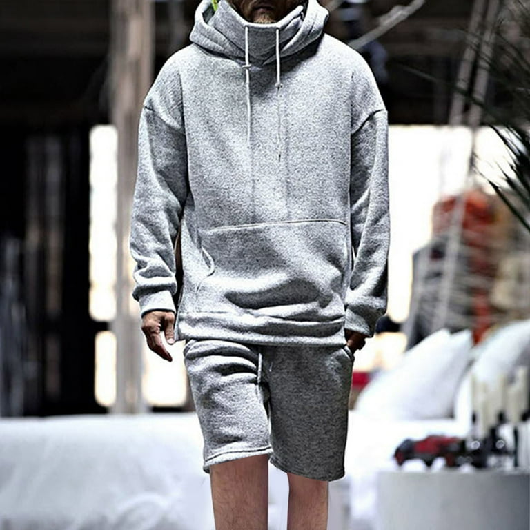 All over man printed hooded short tracksuit discount