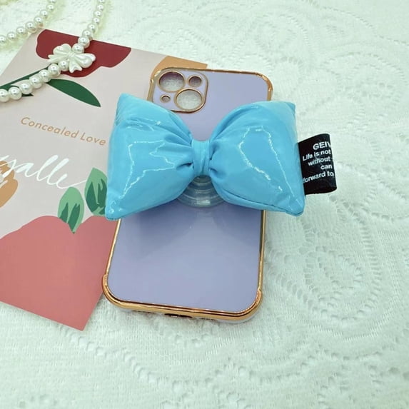 Trendy 3D Bowknot Phone Grip Phone Holder Phone Accessories Holder Ring BLUE