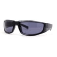 thumbnail image 1 of Trendy 90s Sport Look Curved Wrap Fashion Sunglasses All Black, 1 of 4