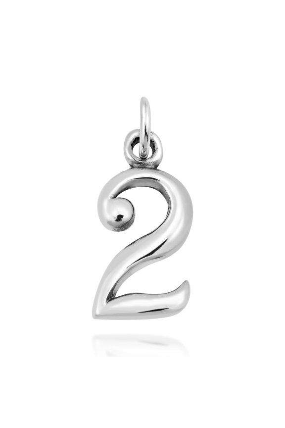 Trendy .925 Sterling Silver Number 2 Pendant
