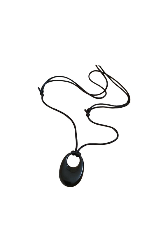 Trendy Adjustable Leather Rope Necklace Modern Kirsite Circles Pendant Casual To Formal Outfit Accessory