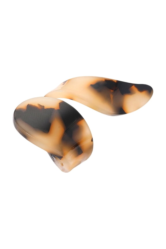 Trendy Adjustable Open Rings with Abstract Leopard Print Modern Handmade Finger Acrylic Accessory