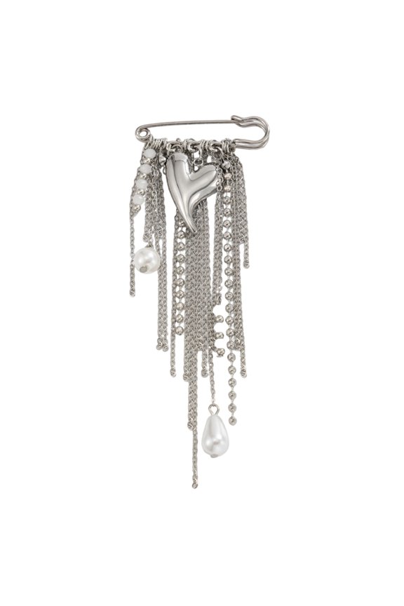 Trendy Alloy Heart Brooch Chest Lapel Pin With Finish Suitable For Weddings And Parties