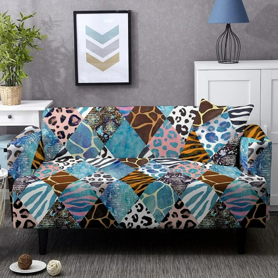 Trendy Animal Fur Design All-cover Couch Covers Stretch Sofa Cover For Living Room Dust-proof Elastic Slipcover Washable