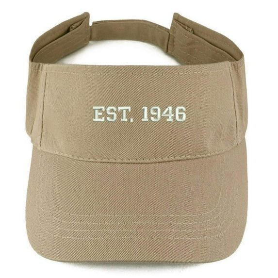 Trendy Apparel Shop EST 1946 Embroidered - 72nd Birthday Gift Summer Adjustable Visor - Black