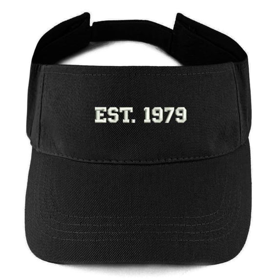 Trendy Apparel Shop EST 1979 Embroidered - 39th Birthday Gift Summer Adjustable Visor - Khaki
