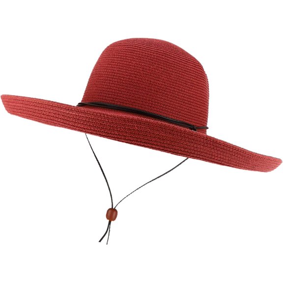Trendy Apparel Shop UPF 50 4 Inch Kettle Brim Paper Braid Sun Hat with Cord