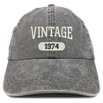 thumbnail image 1 of Trendy Apparel Shop Vintage 1974 Embroidered Birthday Soft Crown Washed Cotton Cap, 1 of 2