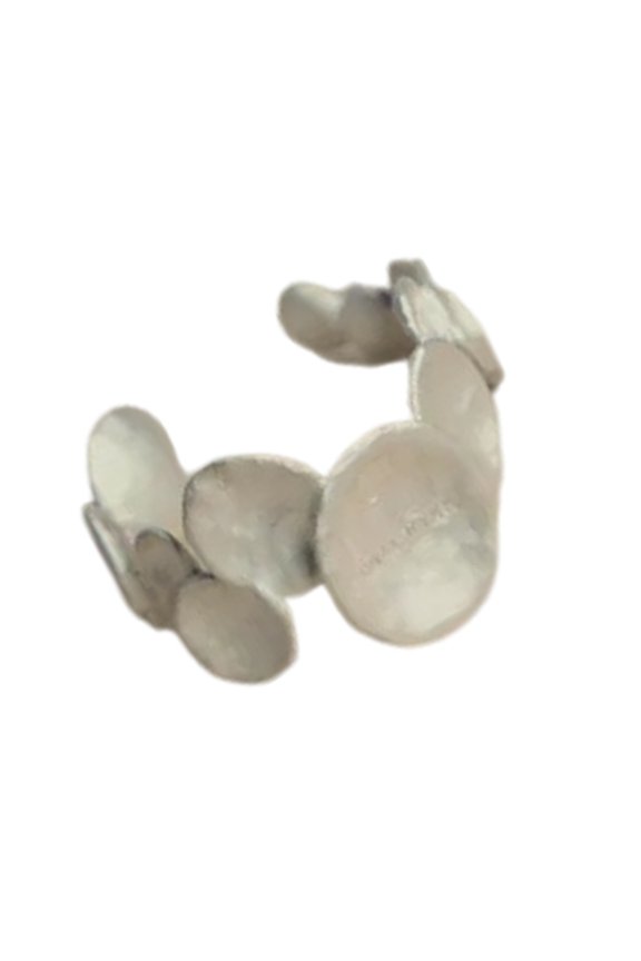 Trendy Asymmetric Loop Ring Polished Metal Spoon Shaped Adjustable Jewelry