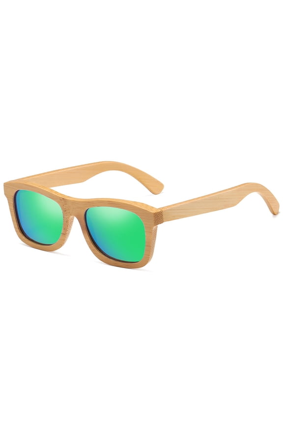 Trendy Bamboo Sunglasses for Unisex, Polarized UV400 Protection, Resin Lenses, Strong and Fashionable Frames, 100% Visible Light Transmission