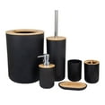 thumbnail image 1 of Trendy Bathroom Accessories Set Dispenser Toothbrush Tumbler Soap Dish Trash Bin, And, 1 of 7