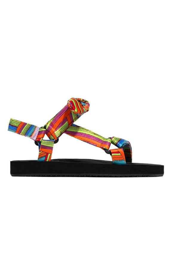 Trendy Beach Sandals for Women-Gingham Casual Sandals with Adjustable Straps Bow,Perfect for Summer and Outdoor Activities Multicolor Women Sandal