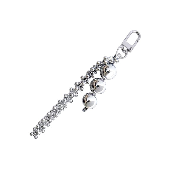 Trendy Beaded Key Fob Charm Soft Acrylic Keychain Multipurpose Gift for Women