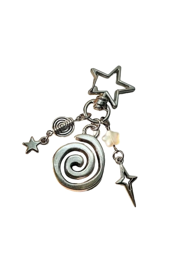 Trendy Beaded Keychain Spiders Web/Spirals Star Keyring Lightweight Key Holder For Teens Girls Daily Accessories