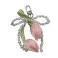 thumbnail image 1 of Trendy Beaded Tulips Bowknot Keychain Backpack Purse Decoration for Women Girls, 1 of 14