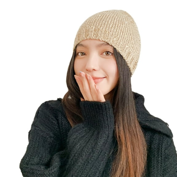 Trendy Beanies Sequins Hat for Party Goers Stage Performances Knit Hat Blingbling Trendy Sequins Knit Hat