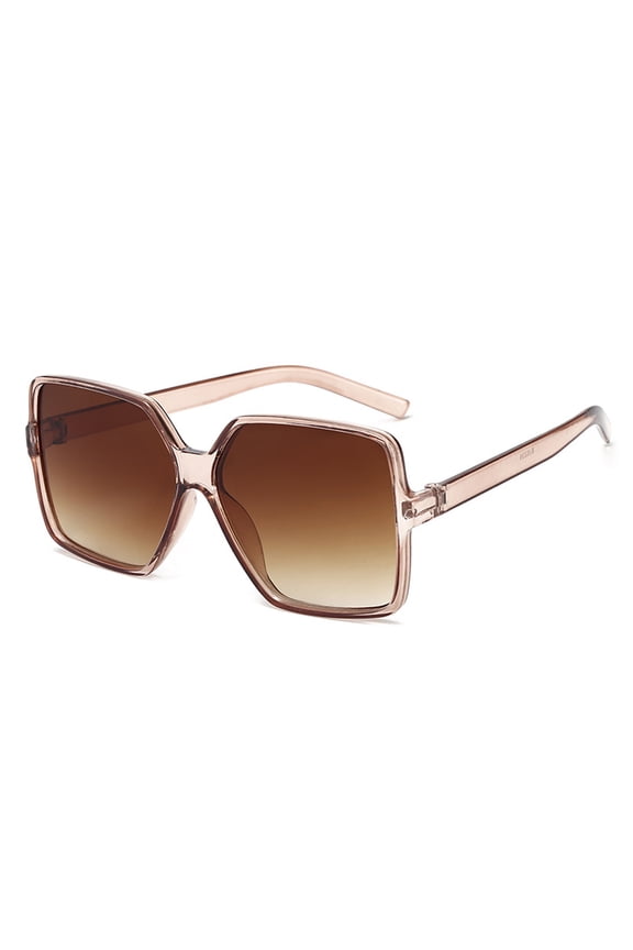 Trendy Big Frame Fashion Sunglasses Square Frame Sunscreen Sunglasses, Made Of Pc-Brown