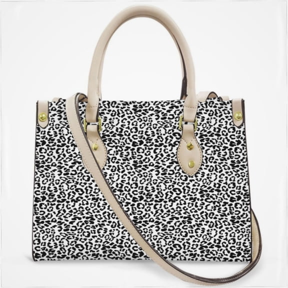 Trendy Black And White Leopard Print Cross Body Bags For Women Small Leather Female Handbags Fashion Top-Handle Totes