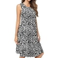 thumbnail image 1 of Trendy Black And White Leopard Print Spring Summer Dresses For Women Fashion Dress Casual Sleeveless Loose Sundress With Pockets, 1 of 4