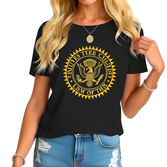 Trendy Black Cotton Short Sleeve T-Shirt with Bold Seal Graphic and Star Design