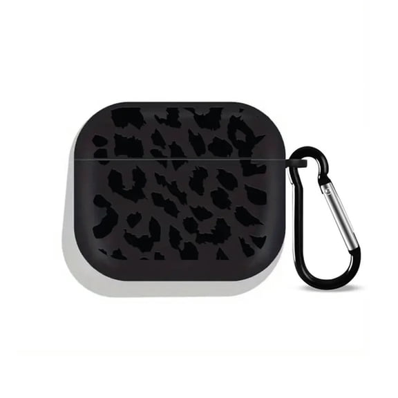 Trendy Black Leopard Protective Cover For 1/2/3/4 Generation Earbuds Durability TPU Case Easy Installation Design