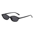 thumbnail image 1 of Trendy Black Oval Sunglasses, Gradient Brown Lens UV400 Protection, for Women Men Outdoor Activities, 1 of 5
