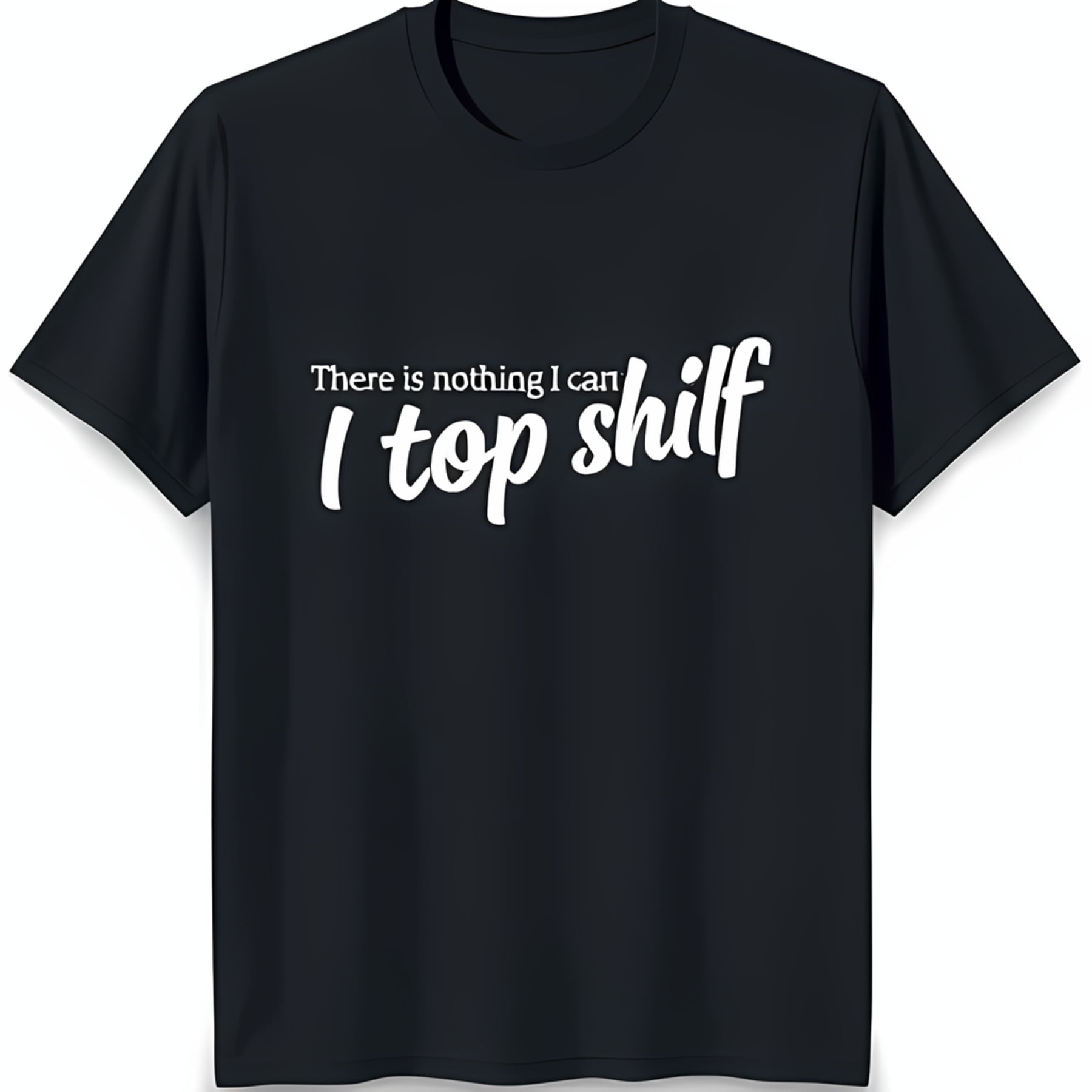 Trendy Black TShirt with Bold White 'There is Nothing I Can I Top