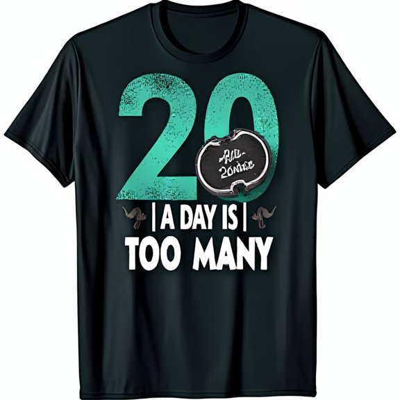 Trendy Black T-Shirt with Teal 20 Graphic Dinosaurs & All 20nice Design