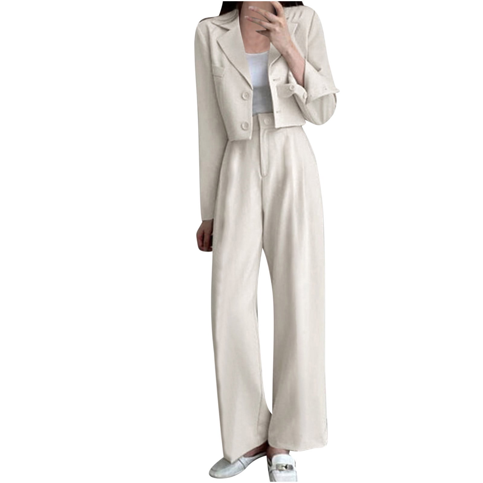 Blazer and Wide Leg Pants Set for Women - Ines