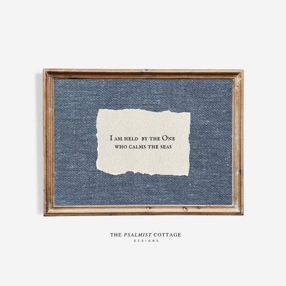 Trendy Blue Vintage Wall Art Modern Rustic Christian Home Decor, Unframed Paper Poster 8x10in