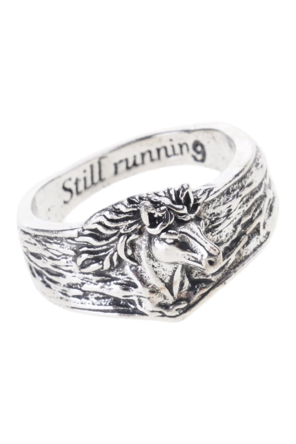 Trendy Bohemian Styles Horse Rings User Friendly Kirsite Finger Rings Unique Engraved Accessory For Party Or Work