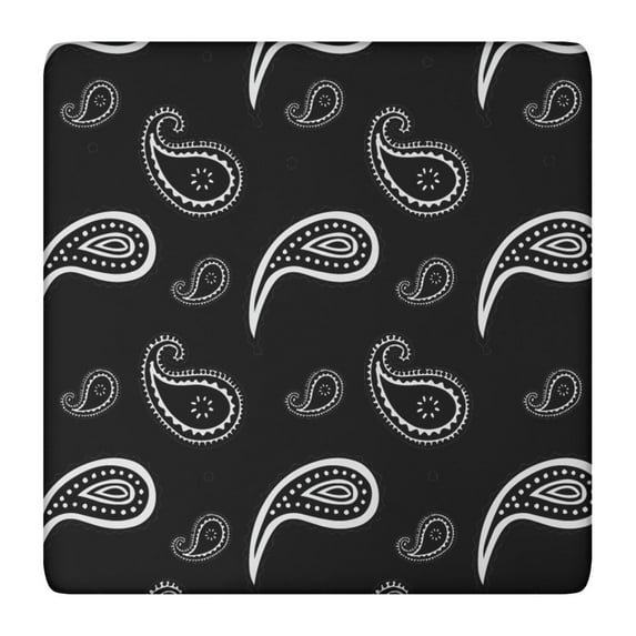 Trendy Boho Pattern Tablecloth, 36x36 Inch Square Table Cover with Elastic Edge for a Perfect Fit, Easy Clean