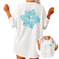 thumbnail image 1 of Trendy Boho Summer Ocean Hibiscus Flower Teal Graphic Tees Womans Oversized T-shirt Black/White S-5XL Tops, 1 of 4