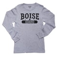 thumbnail image 1 of Trendy Boise, Idaho with Stars Girl's Long Sleeve Grey T-Shirt, 1 of 2