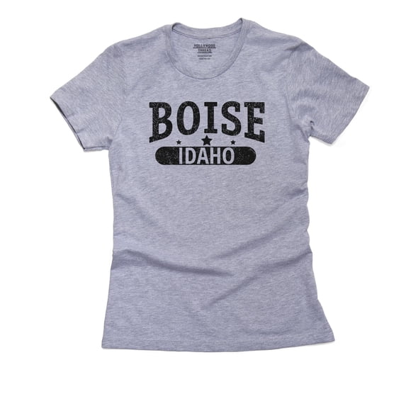 Trendy Boise, Idaho with Stars Women's Cotton Grey T-Shirt