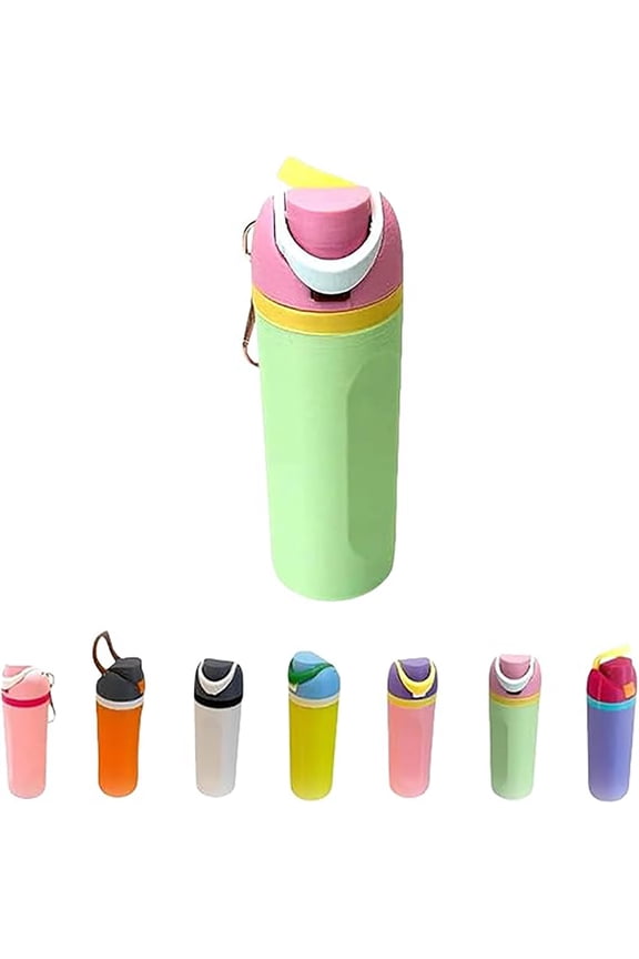 Trendy Bottle Keychain, 3D Printed Mini Water Cup Keychain, Mini Water Bottle Keychain, Lip Balm HolderKeychain Pill Holder Pendant Green