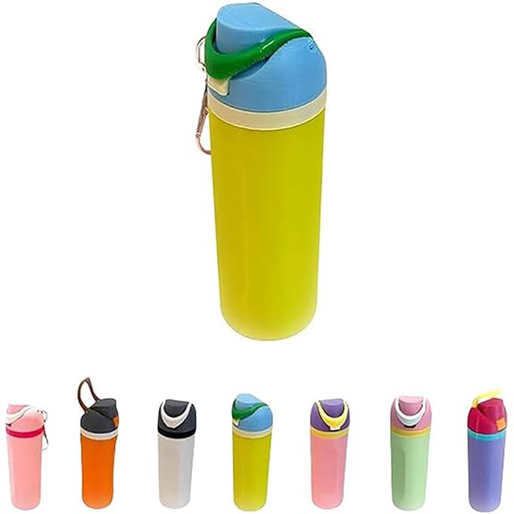 Trendy Bottle Keychain, 3D Printed Mini Water Cup Keychain, Mini Water Bottle Keychain, Lip Balm HolderKeychain Pill Holder Pendant Yellow
