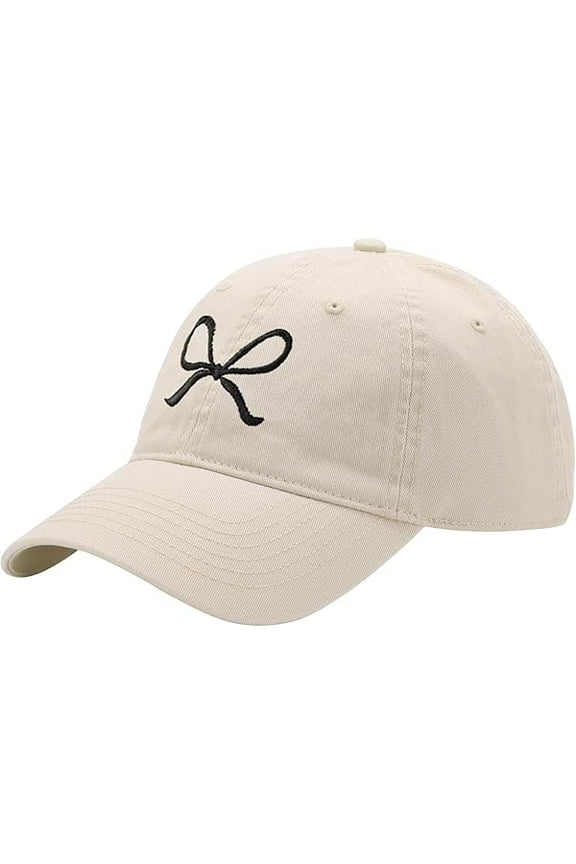 Trendy Bow-Tie Baseball Cap for Women and Men Trucker Hats Y2k Adjustable Fashion Sun Hat with Visor for Hiking & Travel