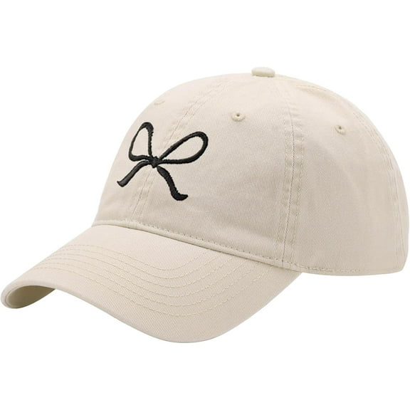 Trendy Bow-Tie Baseball Cap for Women and Men Trucker Hats Y2k Adjustable Fashion Sun Hat with Visor for Hiking & Travel