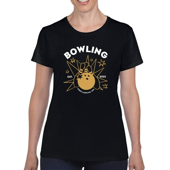 Trendy Bowling Pins T-Shirt Women -Smartprints Designs, Female x-Large