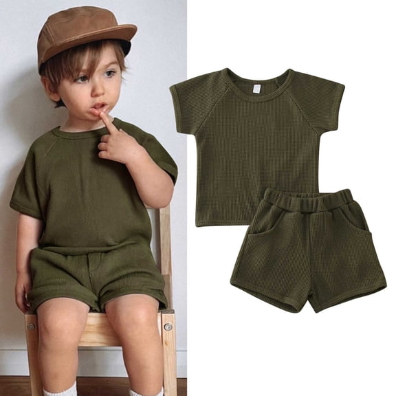 Trendy Boys Outfits & Sets for Toddlers - Summer Short Sleeve T-Shirts and Shorts Combination for Comfortable