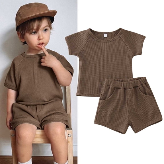 Trendy Boys Outfits & Sets for Toddlers - Summer Short Sleeve T-Shirts and Shorts Combination for Comfortable