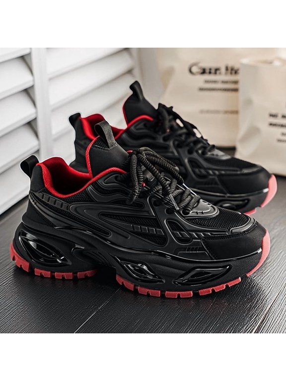 Trendy Brand Men's Shoes 2026 Winter Fashion Versatile Sports Casual Shoes for Teenagers, High-End Thick-Soled Running Dad Shoes
