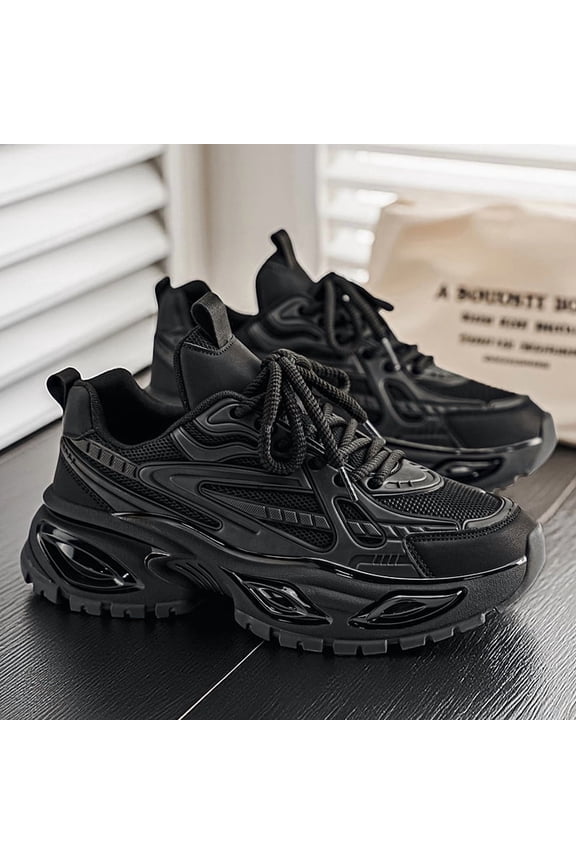 Trendy Brand Men's Shoes 2026 Winter Fashion Versatile Sports Casual Shoes for Teenagers, High-End Thick-Soled Running Dad Shoes