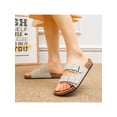 thumbnail image 1 of Trendy Buckle Flat Cork Slippers  Unisex One Band Open Toe Summer Beach Casual Outdoor Slip-ons, 1 of 7