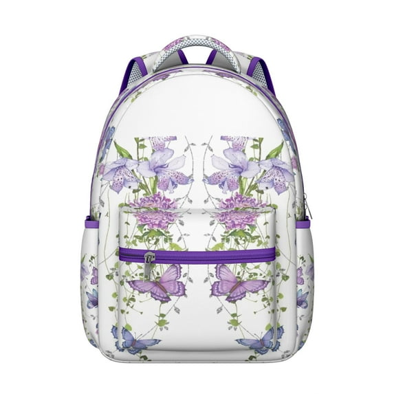 "Trendy Butterfly Bookbag - Large Capacity Backpack for School & Travel, Laptop Compartment & Padded Straps, Fashionable Gift for Women & Men"