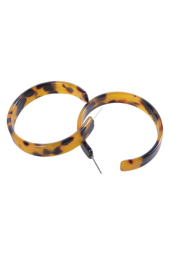 Trendy C-shaped Earrings 1 Pair Korean Retro Leopard Hoop Earrings Jewelry Gift for Lovers Couples