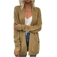 thumbnail image 1 of Trendy Cable Knit Long Cardigan for Women Solid Open Front Long Sweater Cardigan with Pockets Fall Outerwear, 1 of 5