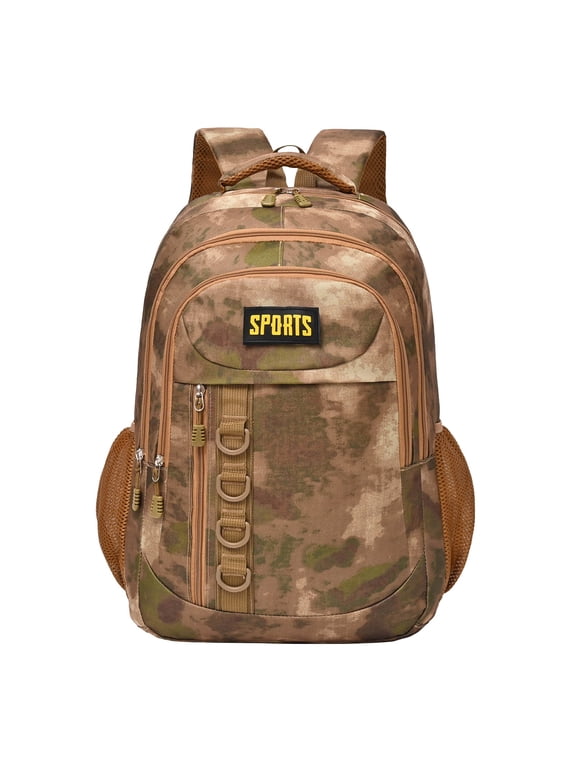 Trendy Camouflage Double Shoulder Backpack with Large Capacity for Outdoor Travel, scholar office Bag with Quick Access Pocket for Men Women Daily Adventures, A Multi-Functional Backpack