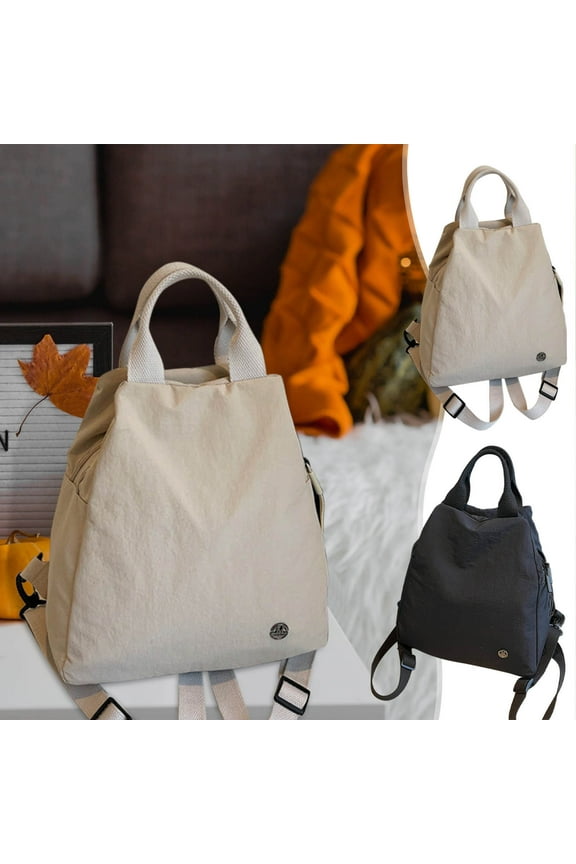 Trendy Canvas Backpack | Spacious Interior Fits Laptop, Books, Clothing | 3 Versatile Carrying Styles: Shoulder, Handheld, Double Strap | Soft Durable Fabric | 28x27x12cm